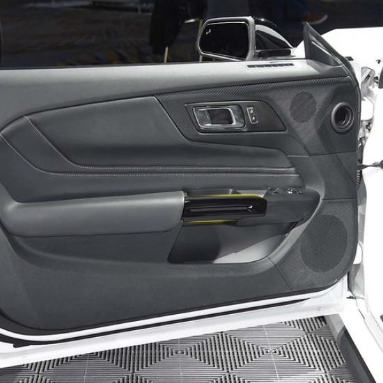 2x Gloss Black Door Armrest Handle Decor Frame Cover Trim For Ford Mustang 15-25