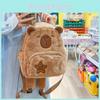 Star Capybara Plush Backpack Animal Cartoon Bag With Adjustable Straps Shoulder