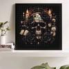 DIY Diamond Painting Canvas Vintage Gothic Skull Rose Candle Pattern 5D Rhinestone Art Kit for Home Wall Decor