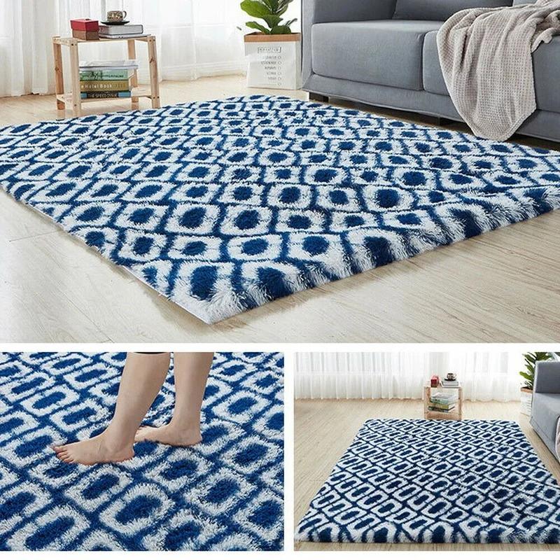 Rainbow Colorful Carpet Fluffy Rugs Tie Dyeing Soft Plush Shag Area Rug Anti-Slip Carpets For Living Room Bedroom Floor Mats