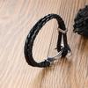 European and American jewelry, leather rope woven anchor bracelet, stainless steel bracelet