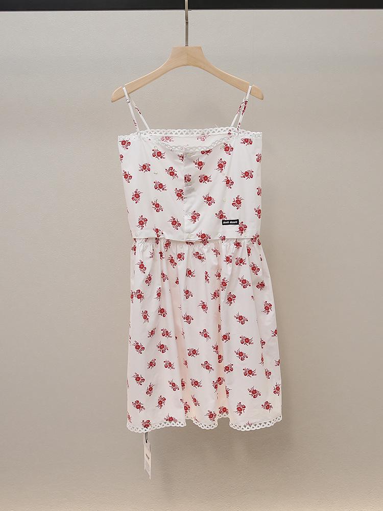 

Autumn Sweet Style Floral Color Block Backless Dress Large белый