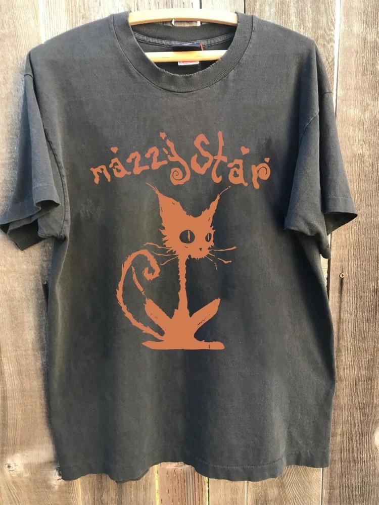 Mazzy Star Band Cat lover Short Sleeve Cotton  T Shirt All Size S-5XL Unisex T-Shirt S