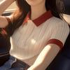 La Chapelle Women's Stylish Color Block Short Sleeve T-Shirt