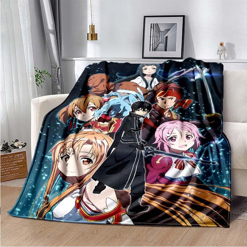 Asuna Sword Art Online 3D sztuka drukowana koc polarowy na łóżka piesze wycieczki piknik gruba kołdra narzuta koc polarowy