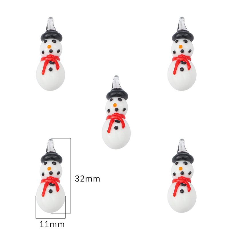 1Pc Hand Painted Glazed Funny Cartoon Christmas Charm Beads for DIY Jewelry Craft Making
