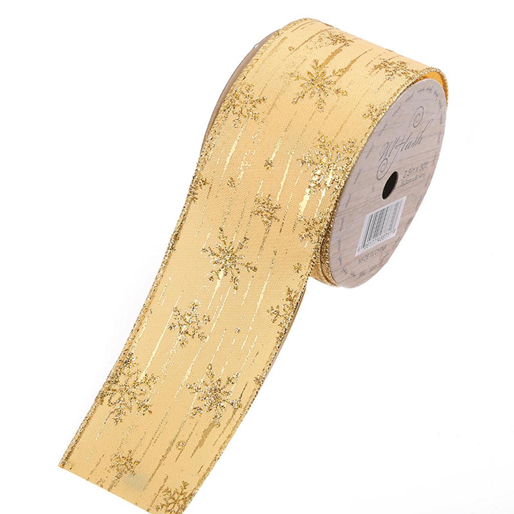 Glitter Snowflake Ribbon Gift Wrapping DIY Themed Party Snow Flake Decor