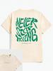 Letter Graphic Printed T-Shirt Men Summer Fashion Street Trend Cotton Short Sleeve Loose Comfortable Crew Neck Top Mens Clothing
