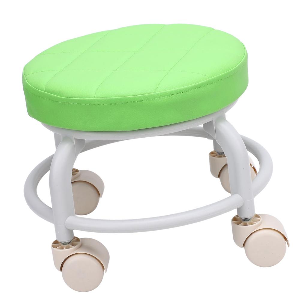Green Rolling Stool Portable Miniature Shoe Stool Small Roller Stool for Home Office Fitness Center