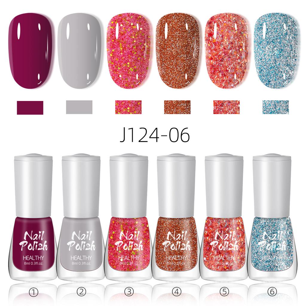 Water-based Nail Polish Set, No Baking, Quick Drying, Environmentally Friendly, Odorless, White Fine Flash Nail Polish Glue