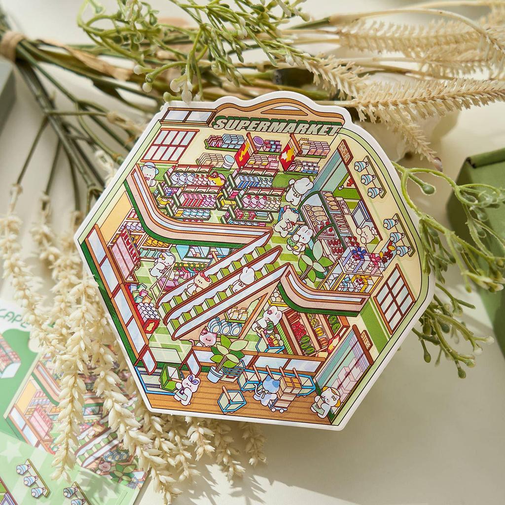 Zaomo 3D Miniature Landscaping Sticker Pack - Fun DIY Series for Students
