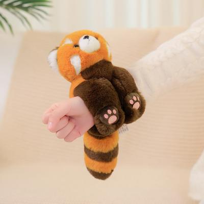1pc Animal Slap Snap Wrap Wristband Bracelet Bunny Panda Tiger Raccoon Plush Hand Ring Wristband Kids Toys Present