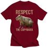 Respektiert die Capybaras Lustiges Capybara Foto Klassisches Baumwoll-EU-Größen T-Shirt Harajuku Streetwear Männer Harajuku Lustige Männerkleidung