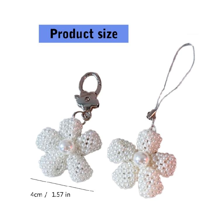 Delicate Pearls Flower Handphone Pendant/Keychain Lightweight Key Holder Mobile Phone Decoration Handbag Charm