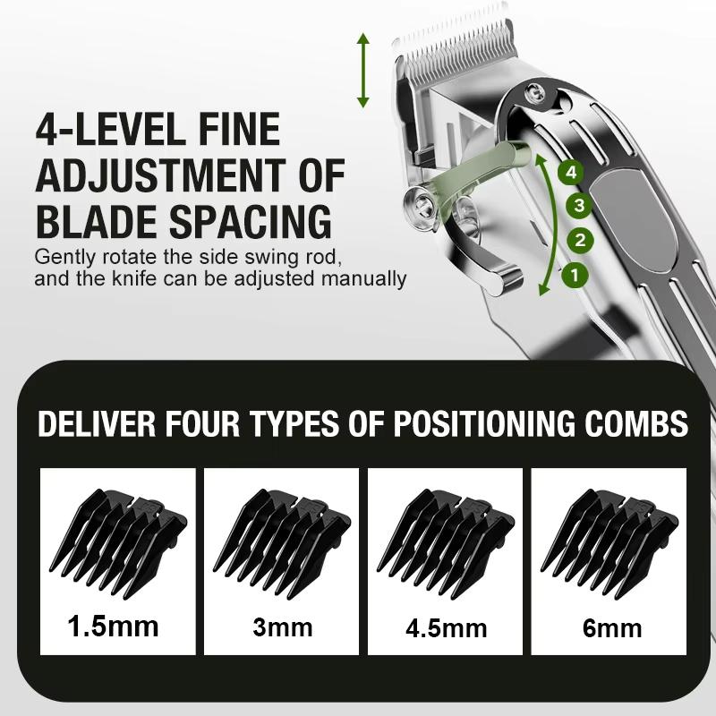 All Metal Blade Male Clipper Electric Hair Clipper Household Electric Hair Clipper Hair Salon High-Power Pet Clipper
