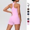 Fashion Racerback Tank & High-Waisted Yoga Shorts Set