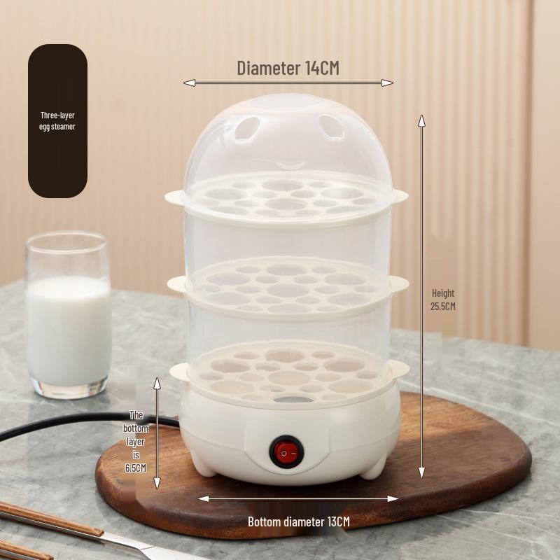 Stainless Steel Double-Layer Egg Steamer: Automatic Mini Breakfast Cooker