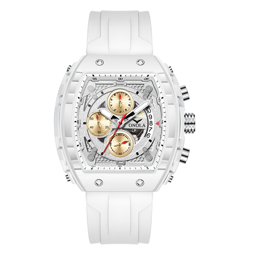 2024 New Men Watches Tonneau Clock Dial Fashion Leisure Business Chronograph Wristwatch Calendar Sports Waterproof Quartz Watches