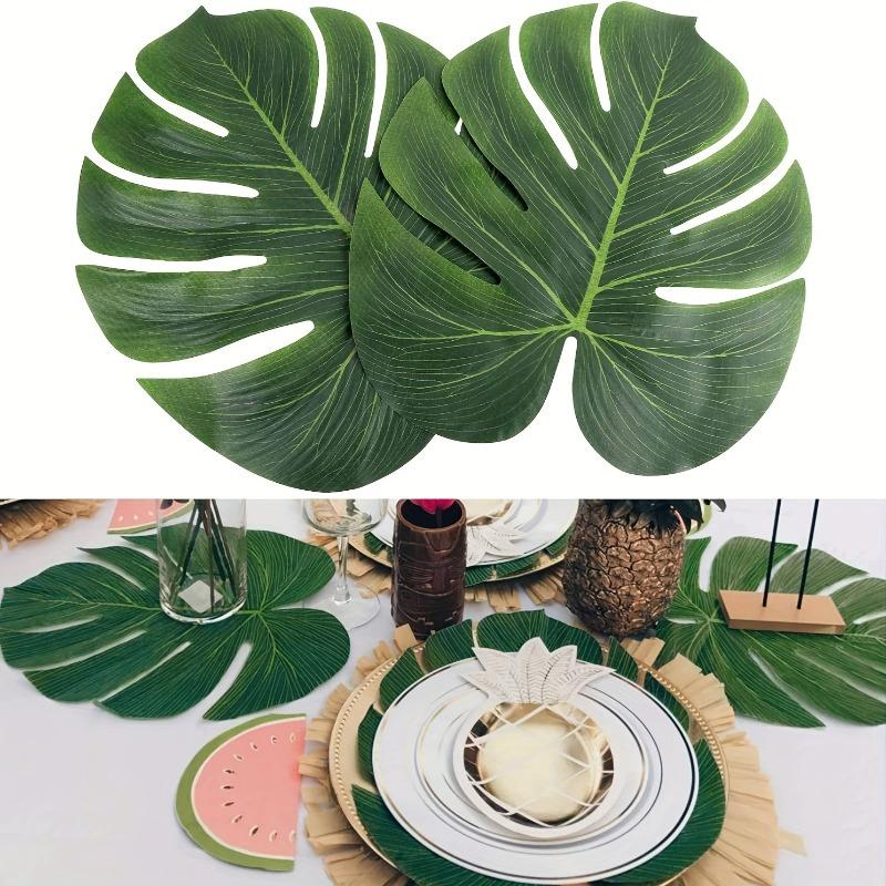 10pcs Artificial Monstera Leaves Large Faux Tropical Palm Leaves Home Decoration for Hawaiian Luau Party Table Decor DIY Crafts