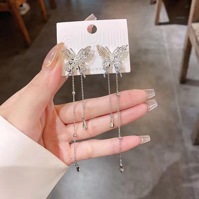 High-End Metal Butterfly Tassel Fairy Earrings
