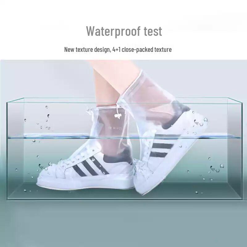 Mid-Calf Waterproof Zippered Rain Shoe Covers, Anti-Slip PVC Overshoes, Wear-Resistant and Thickened for Travel