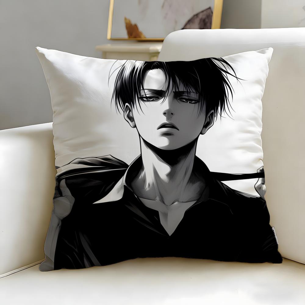 Popular Anime Character Levi Ackerman Cushion Cover Soft  EasyWash Pillow Case  Versatile for Couch Bed Travel and Office