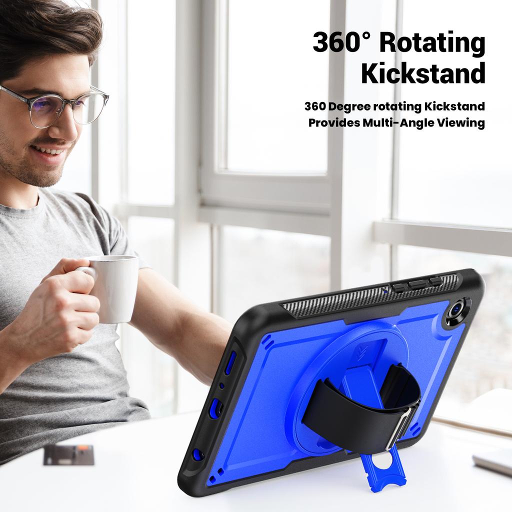 Hybrid Stand Case Universal for Samsung Tab A11 A9 2025 2023 8.7 Inch SM-X133 X135 X110 X115 X117 Rotating Cover Shoulder Strap