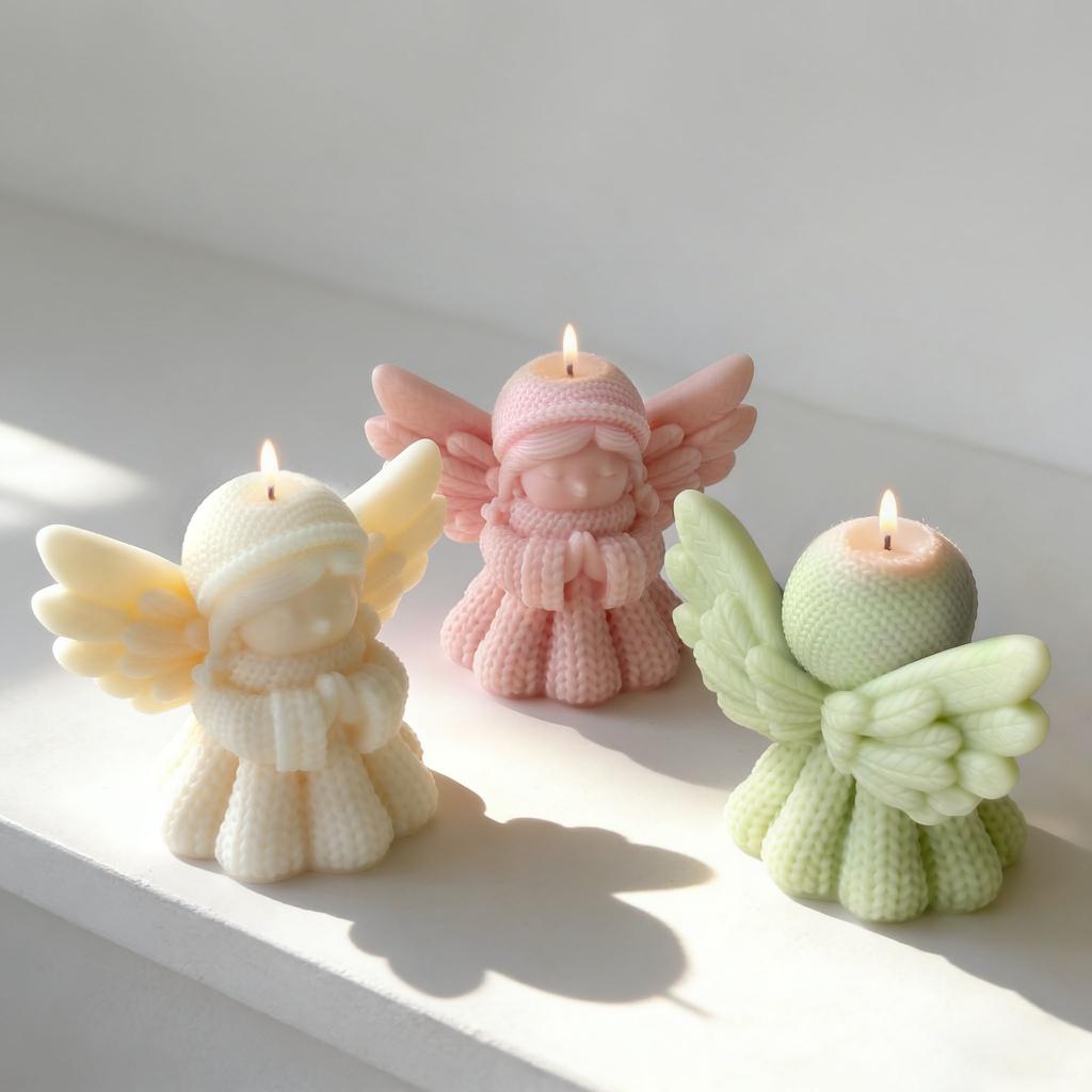 DIY Angel Girl Aroma Candle Silicone Mold Handmade Soap Gypsum Resin Mold Prayer Girl Home Decor Plaster Crafts Making Mould