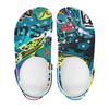 Unisex Colorful EVA Clogs Printed Lightweight Breathable Slip On Garden Shoes Beach Pool Bathroom Home Slippers Shower Use