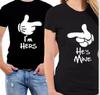 König Königin Paare T Shirt Im Ihr Hes Mine Druck Paar T-shirt Sommer Mode Frau T-shirt Casual Oansatz Tops liebhaber T-shirt
