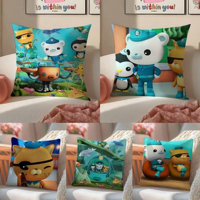 Cartoon Animation Cute The Octonauts Pillow Case Comfort Sofa Bed Silky Elegant Invisible Zipper Decorative Cushion Cover