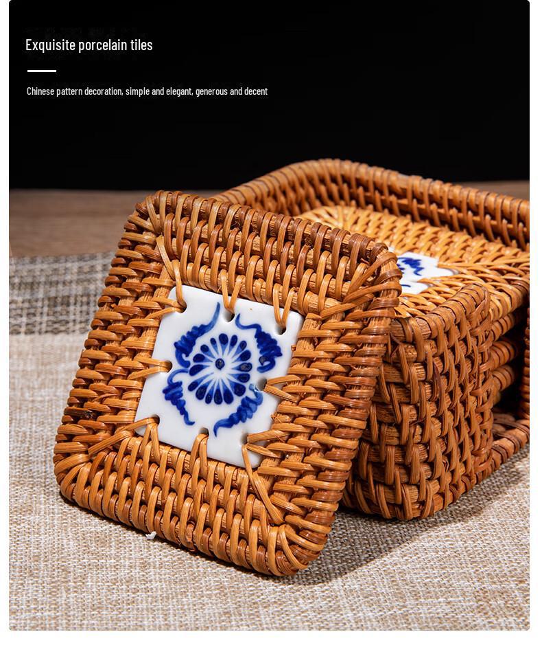 Handmade Vietnamese Rattan Tea Coasters and Placemats for Tea Ceremony