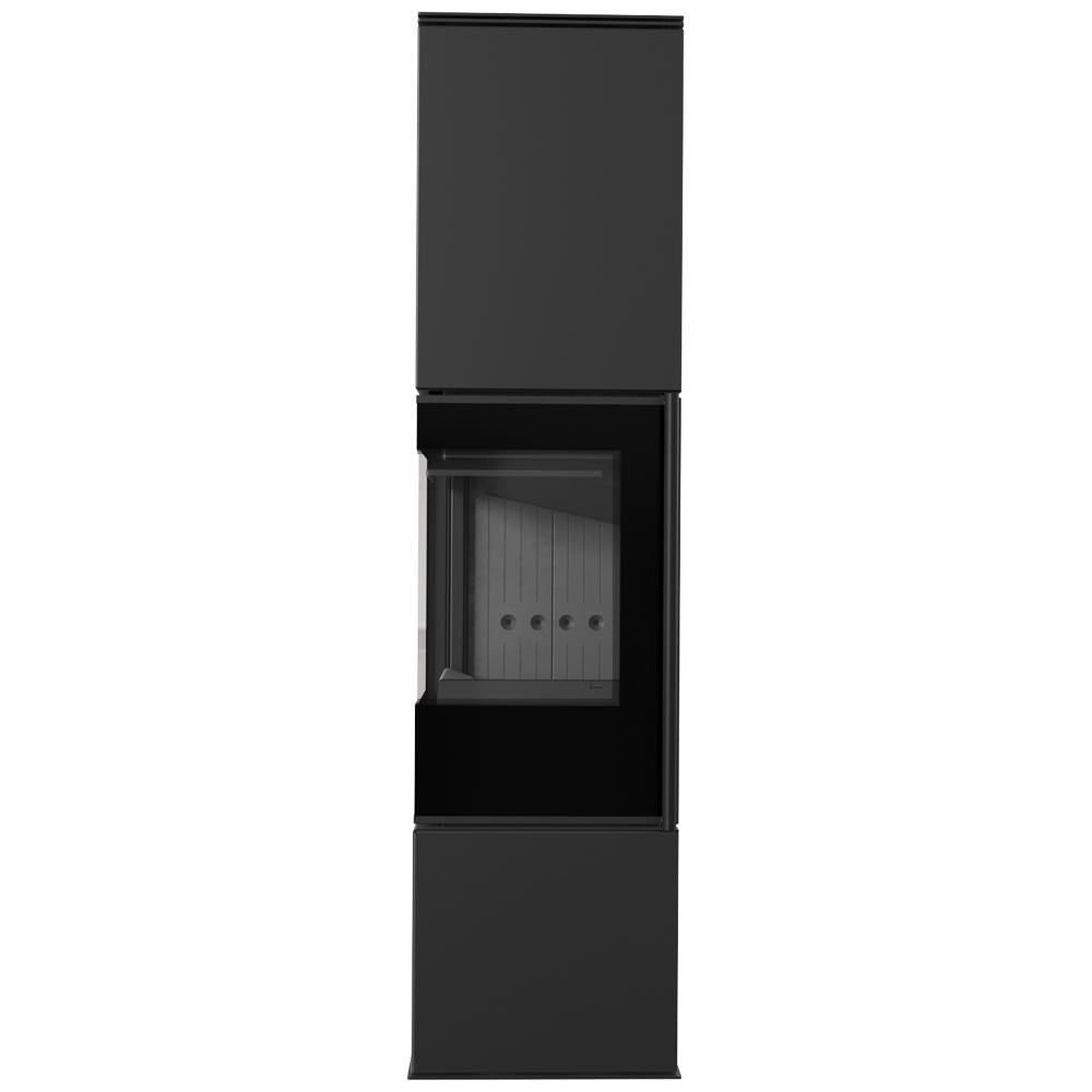 Wood burning steel stove KRATKI REN/L left Ø 150 7 kW black thermotec self closing door