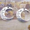 Moon Antique Silver Alloy 28x30mm Jewelry Accessories, Vintage DIY, 50pcs/Pack, 4.7g