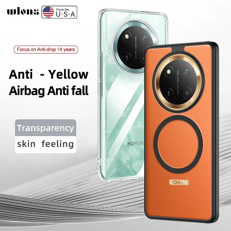 Für Magsafe Magnetische Acrylhülle für Honor X9C X9 C Stoßfestes kabelloses Laden Durchscheinende Matte Abdeckung für Honor X60 Pro