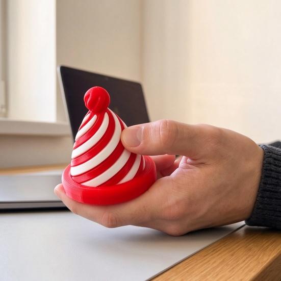 Christmas Stocking Stuffers for Boys And Girls Spiral Hat Decompression Toy, 3D Printed Fidget Spinner Educational Hand Toys Finger Dexterity Rotating
