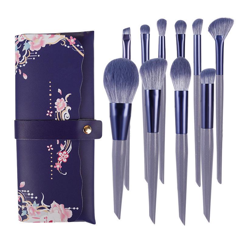

Cangzhou Landis Purple Rabbit 10-Piece Makeup Brush Set: Eyeshadow, Blush, Loose Powder Brushes for Beginners.