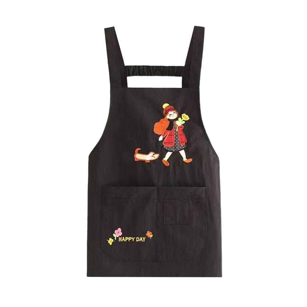 

Cute Cartoon Kitch Apron Anti-fouling Oil-proof Cooking Baking Bibs Breathable Sleeveless Chef Apron for Home Kitchen