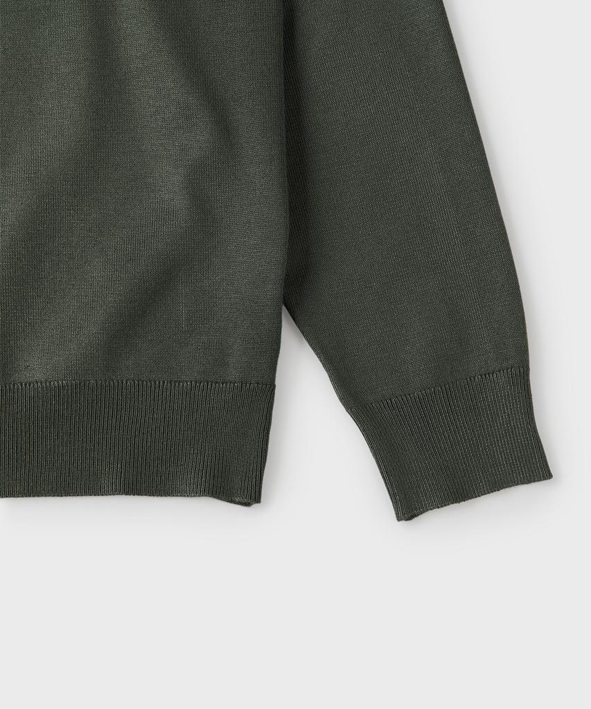 PANICALE Green Viscose Blend Polo Knit