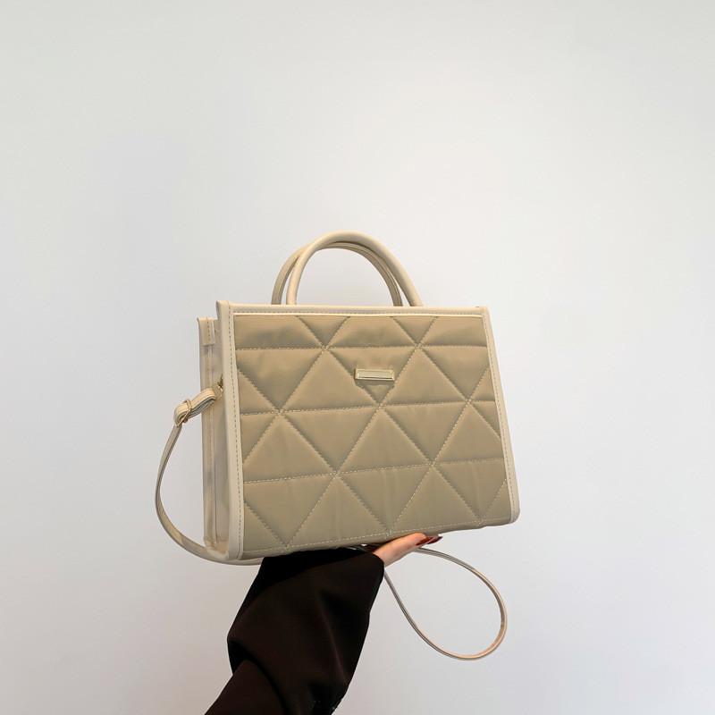 2024 Spring Summer New Single Shoulder Handbag Street Fashion Trendy Pu Tote Bag хаки