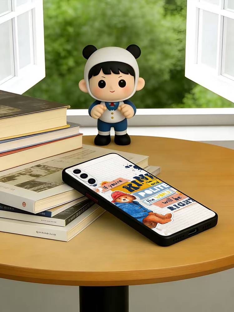 

Cute P-Paddington Bear Phone Case For Samsung Galaxy A73,A72,A71,A70,A53,A52,A51,Others Soft Black Cover Samsung a72