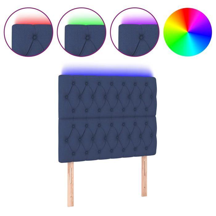 VidaXL LED Headboard Bedroom Furniture Single Bed Accessory Headboard Bed Frame Interior Blue 3122748