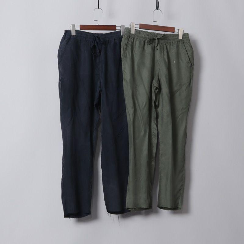 

Cuprammonuium Silk Wide Leg Pants Women s Summer Thin High Waist Drooping Straight Gray Casual Narrow Anti-Mosquito Sunscreen Cropped Pants Army Green 36