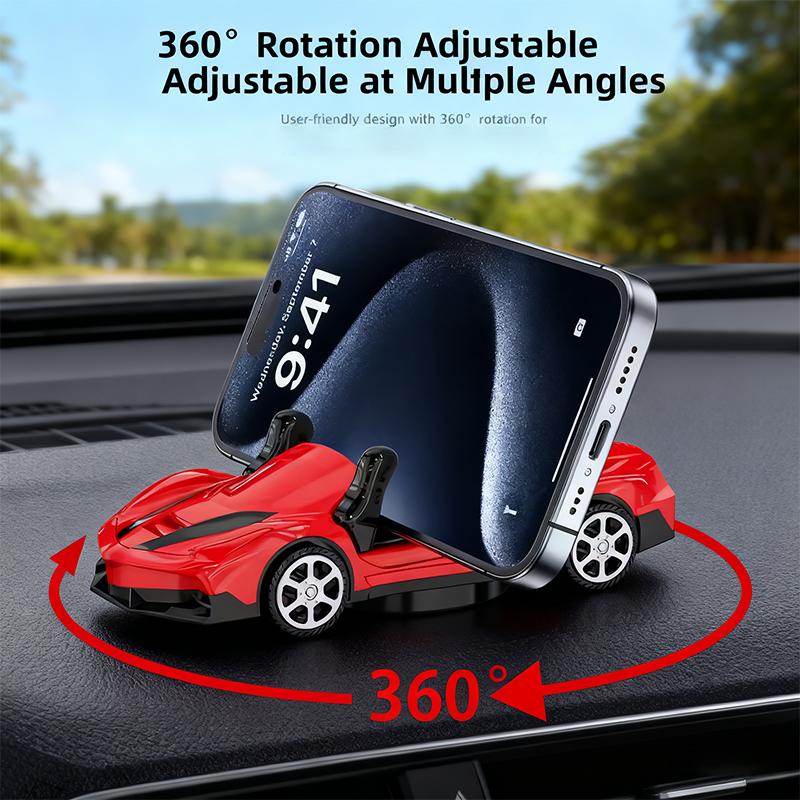 2-in-1 Racing Car Phone Holder Car Desktop Decor Stand 360° Rotatable Universal for All Smartphones Mount