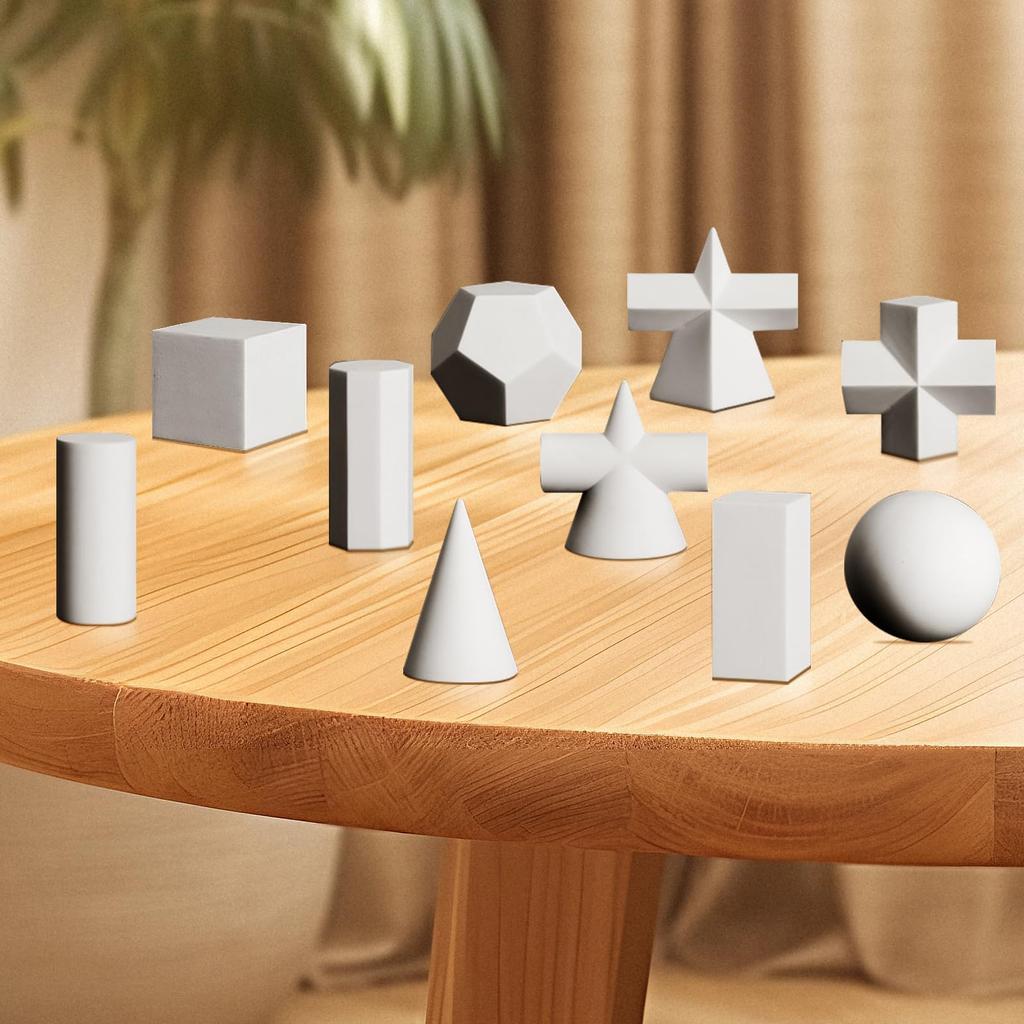 HttDog Drawing Motif Geometric Model Cubes with Larger Object Model Set of 10 Set Rims, Blocks, Art,