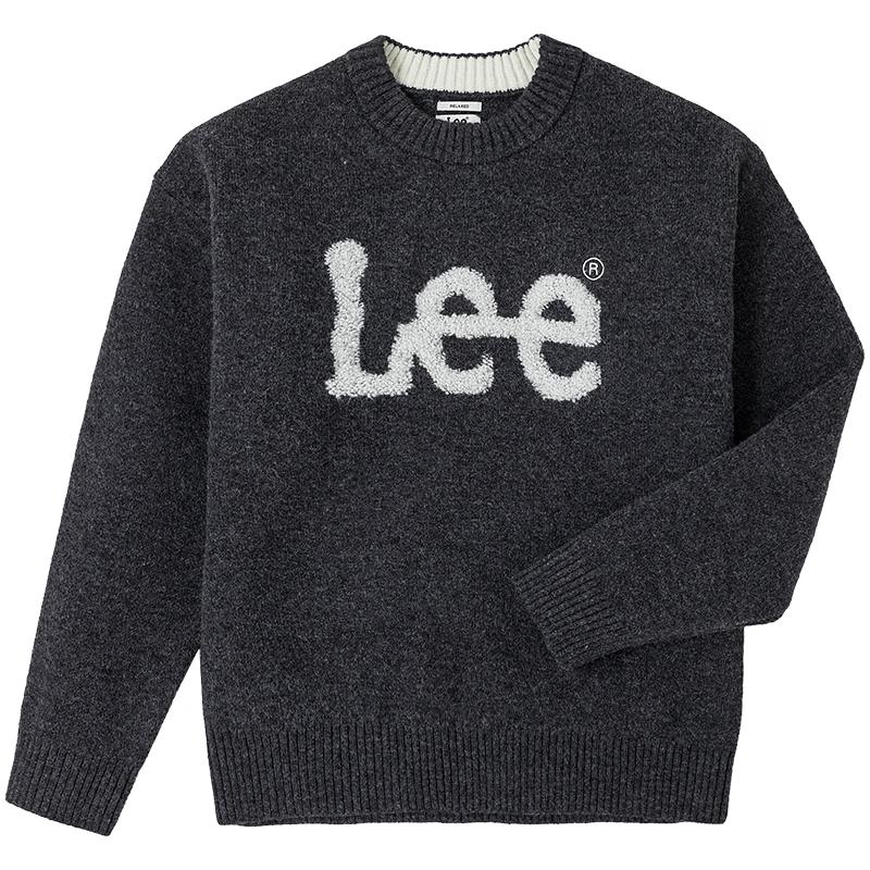 Lee Unisex Jacquard Big Logo Round Neck Sweater