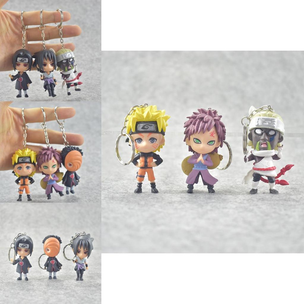 Neuer 6er Pack Naruto PVC Figur Schlüsselanhänger Schlüsselring Spielzeug Anhänger Stilvoll Anime Cosplay Geschenk
