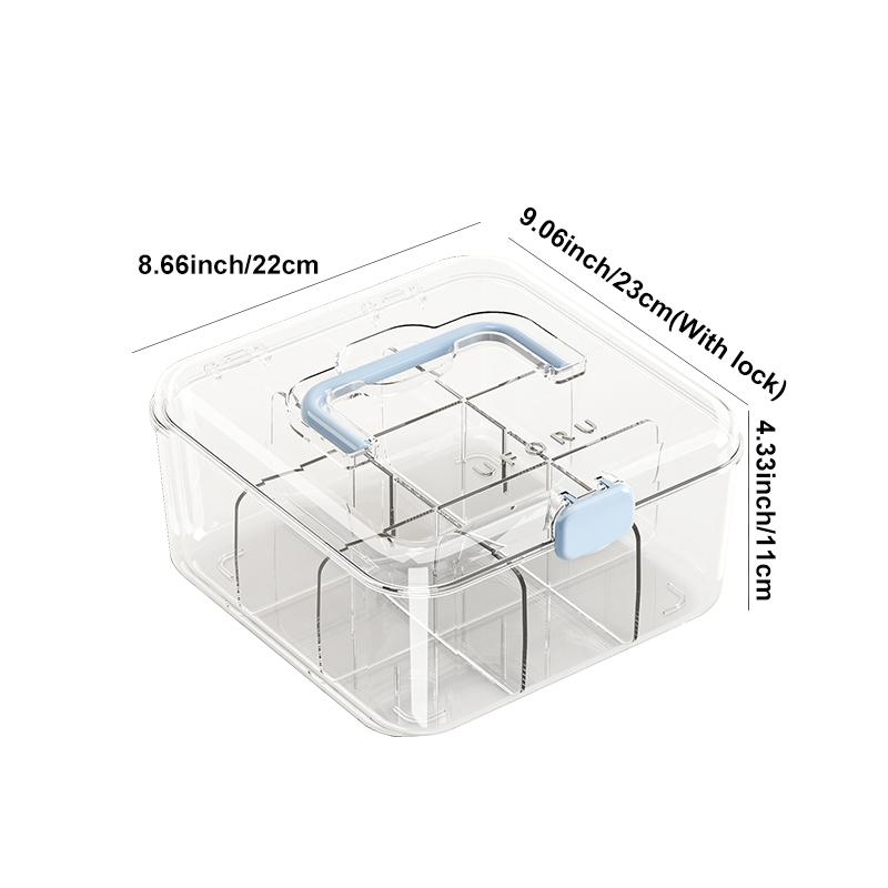 

Uforu Transparent Storage Box with Cover Dustproof Large Capacity Multi-Function Portable Desktop Peripheral Card Packing Box синій