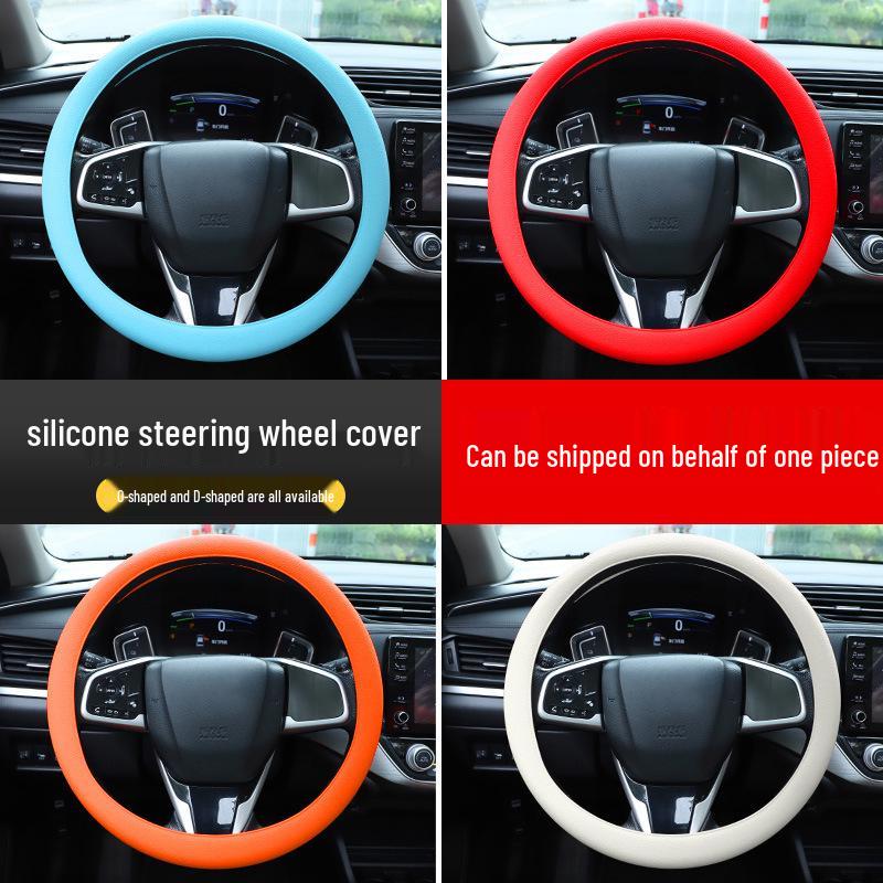 Silicone Steering Wheel Cover – Thin, Soft, Non-Slip, Sweat-Absorbent, Universal, All-Season.
