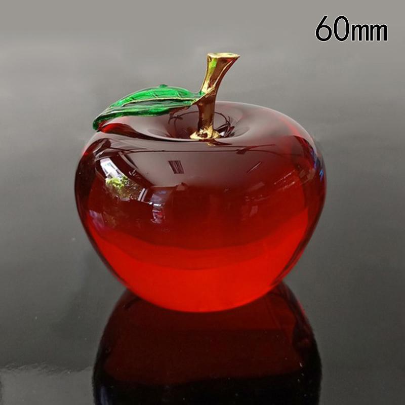 

50/60 мм глазурь K9 Apple Crafts Glass Press Dadye Home Desktop Decor 60MM красный